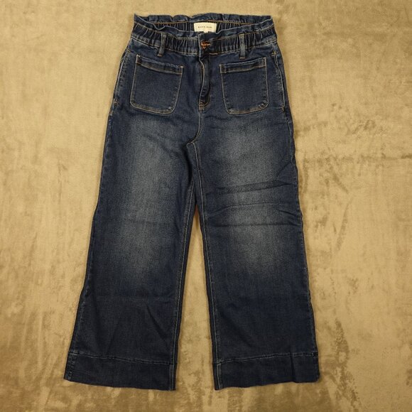 Risen Jeans Women’s Wide Leg Jeans Paperbag waist Blue Size 11/30 (27.5” Inseam) - Picture 1 of 13